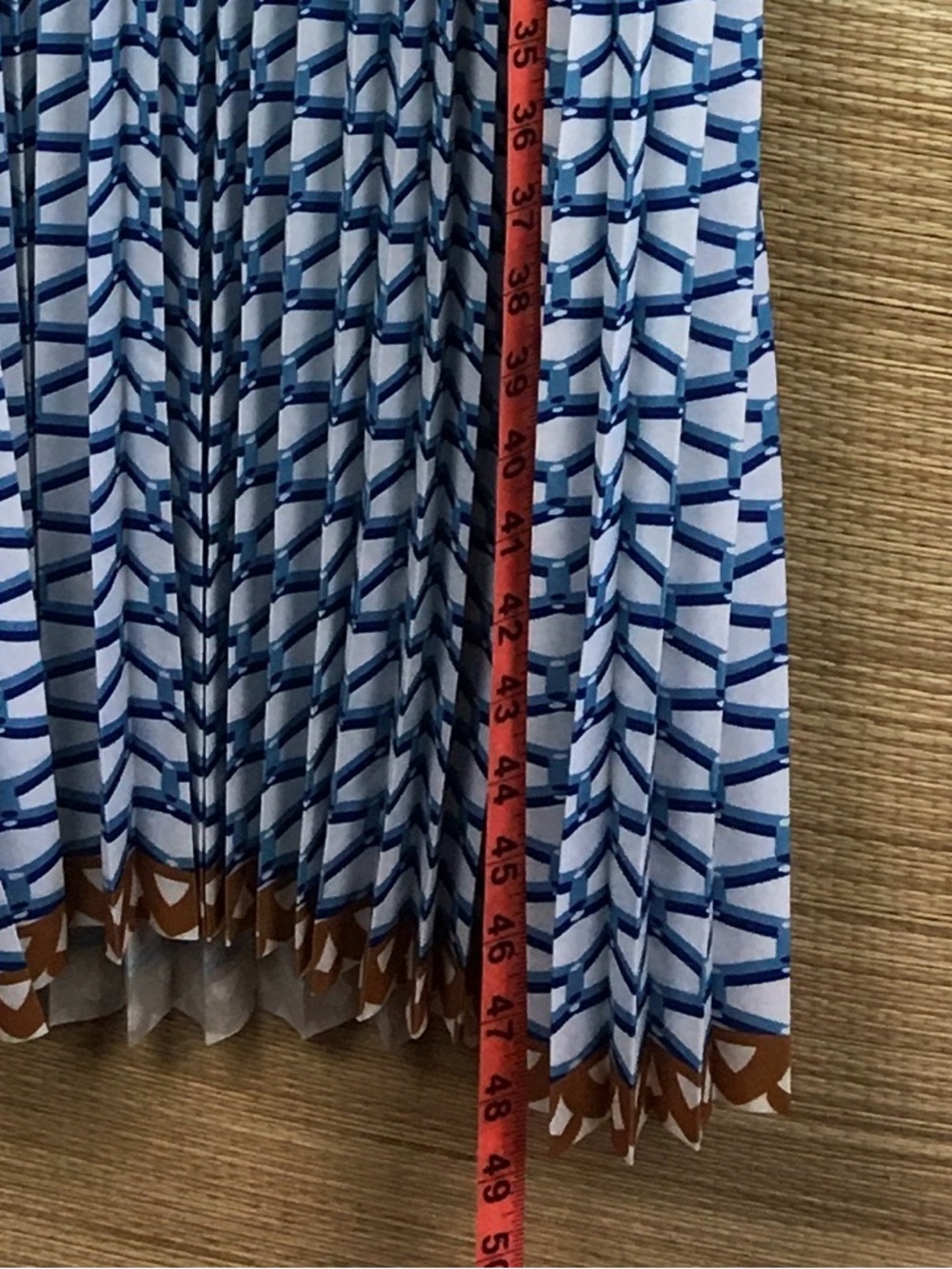 Le Superbe Halter Pleated Maxi Dress Belted In Santorini Dream (White & Blue) M - Picture 13 of 13